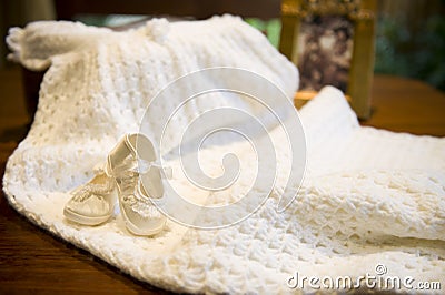 Christening dress Stock Photo