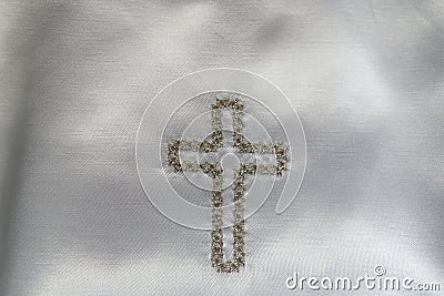 Christening dress detail Stock Photo