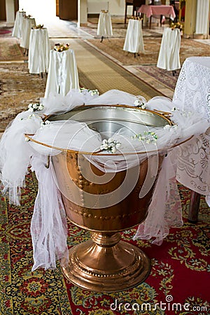 Christening font Stock Photo