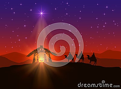 Christian background with Christmas star Vector Illustration