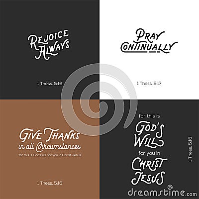 Christian bible quote for use as poster or flying about rejoice Vector Illustration