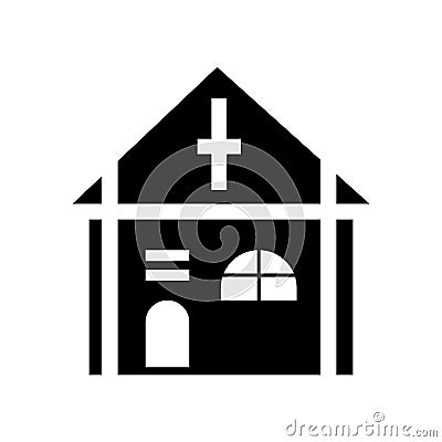 Christian Church icon vector isolated on white background, Christian Church sign , construction symbols Vector Illustration