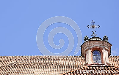 Christian church rooftop Stock Photo