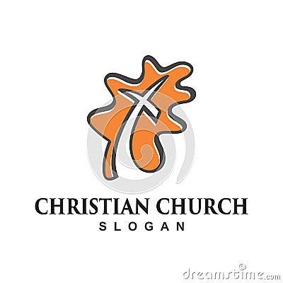 Christian church logo design template Vector Illustration