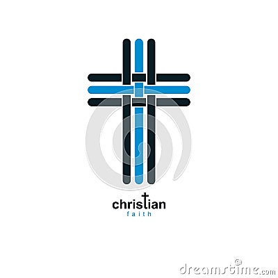 Christian Cross true belief vector religion symbol, Christianity Vector Illustration