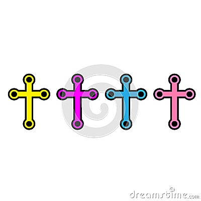 Christian cross vector icon. religion illustration sign. creed symbol. confession logo. Vector Illustration