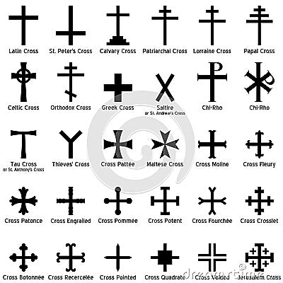 Christian Crosses Collection Vector Illustration