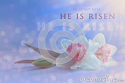 Christian Easter card. Jesus Christ resurrection, religious Easter concept Stock Photo