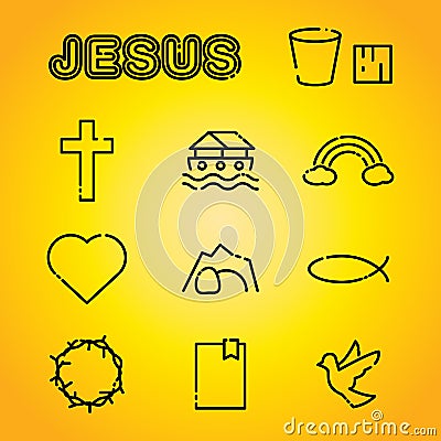 Christian Faith Religion Icons Illustration Vector Illustration