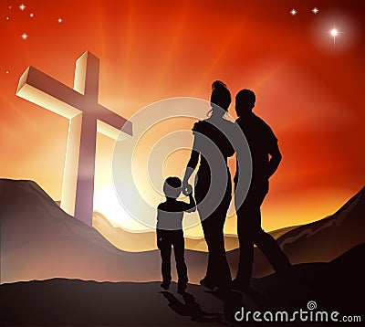 Christian Family Concept Vector Illustration