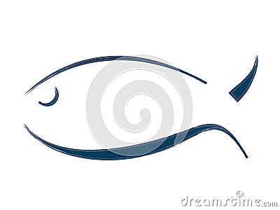 Christian fish symbol isolated. Religious sign Stock Photo