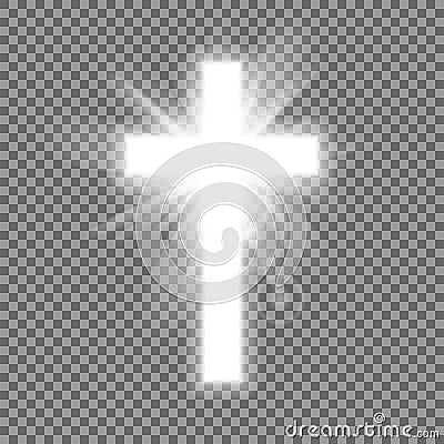 Christian heaven. Holy light glow effect. Vector shine symbol of christianity illustration. Vector illustration Vector Illustration