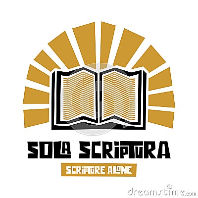 Christian illustration. Five Solas of the Reformation. Scripture alone Vector Illustration