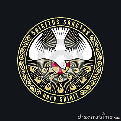 The image of a dove - a symbol of the Holy Spirit of God, peace, rest and humility Vector Illustration