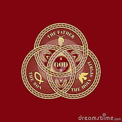 Christian illustration. The magnificent seal of the Holy Trinity Vector Illustration