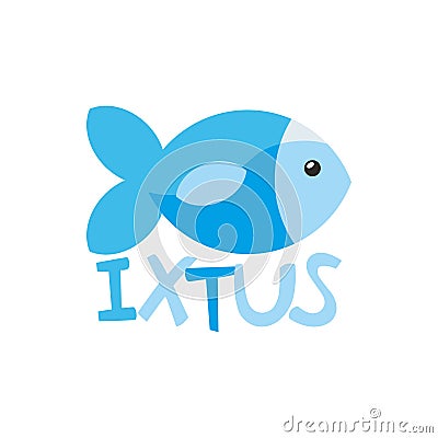 Christian illustration. A sign of believing Christians is a fish Vector Illustration