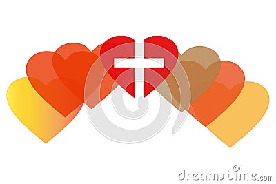 christian love sign on white Stock Photo