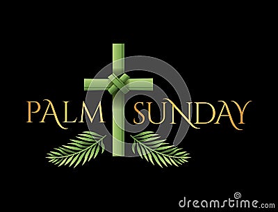 Christian Palm Sunday Cross Theme Illustration Cartoon Illustration