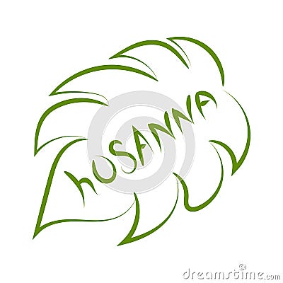 A Christian Palm Sunday religious holiday Vector Illustration