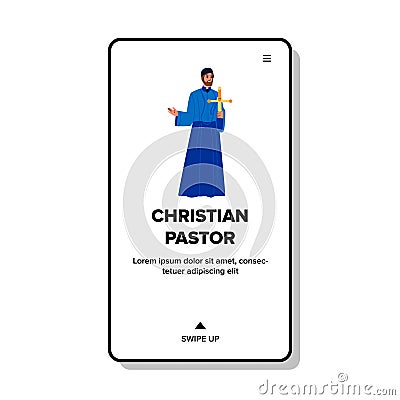 Christian Pastor In Christianity Church Vector Vector Illustration