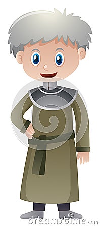 Christian priest in medieval time Vector Illustration