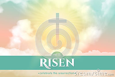 Christian religious design for Easter celebration. Rectangular horizontal vector Vector Illustration