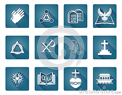 Christian Religious Icons Vector Illustration