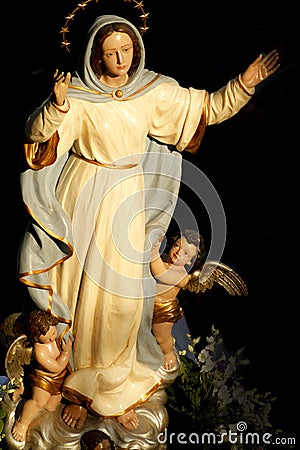 Saint mary vintage religious statue Stock Photo