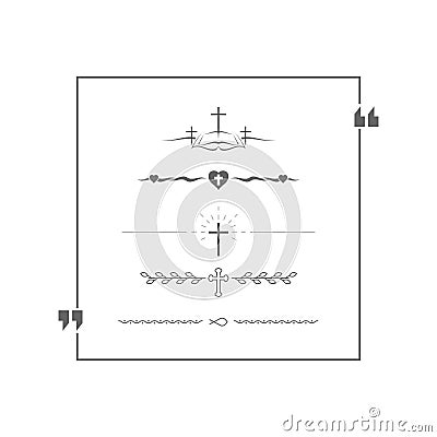 Christian, Religious Text Dividers. Vector Design Elements Set for You Design Vector Illustration