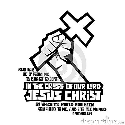 Christian typography, lettering and illustration. The cross of our Lord Jesus Christ Vector Illustration