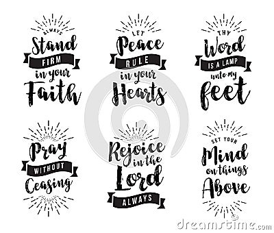 Christian Vector Biblical Emblem Set Vector Illustration