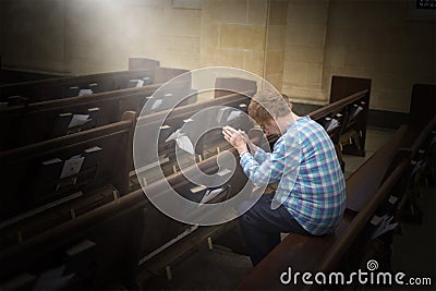 Christian Woman Prayer, Prays, Praying, Church Stock Photo