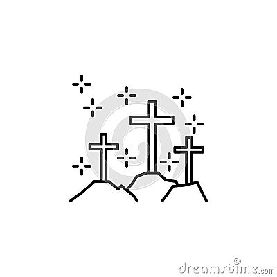 Christianity golgotha cross icon. Element of christianity icon Stock Photo