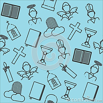 Christianity icons pattern Vector Illustration