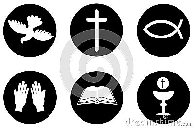 Christianity icons and symbols Vector Illustration