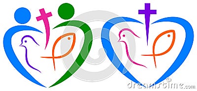 Christianity love peaceful and unity symbol Vector Illustration