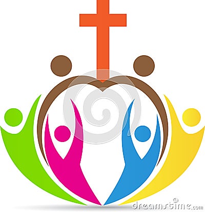 Christianity people cross Vector Illustration