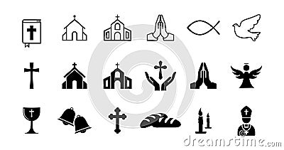 Christianity vector icon set. Religion signs icon vector design Vector Illustration