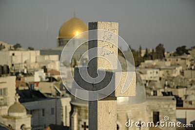 Christianity vs. islam Stock Photo