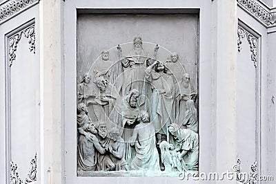 Christianization of Kievan Rus bas relief Stock Photo