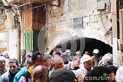 Christians mark Good Friday in Jerusalem in a procession along the Via Dolorosa Editorial Stock Photo