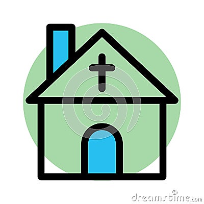 Christion building, Abbey, building fill background vector icon which can easily modify or edit Vector Illustration