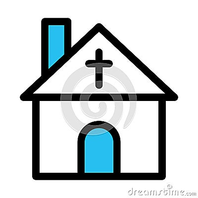 Christion building, Abbey, building fill vector icon which can easily modify or edit Vector Illustration