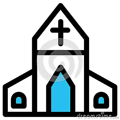 Christion building, Abbey fill vector icon which can easily modify or edit Vector Illustration