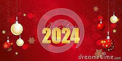 Happy New Year 2024 is the joyous celebration Vector Illustration