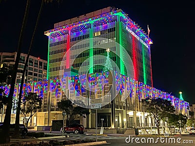 Christmas Aglow in Bankers Hill Stock Photo