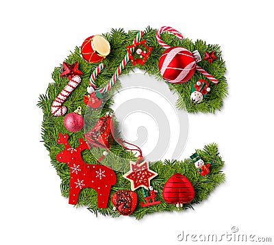 Christmas alphabet letter C Stock Photo