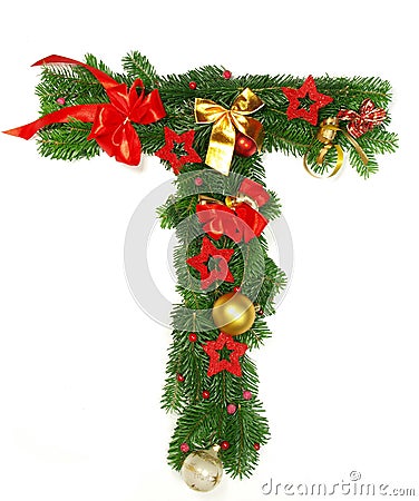 Christmas Alphabet Letter T Royalty Free Stock Photography - Image ...