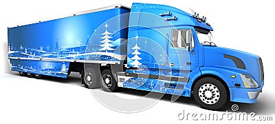 Christmas American semi-trucks Stock Photo