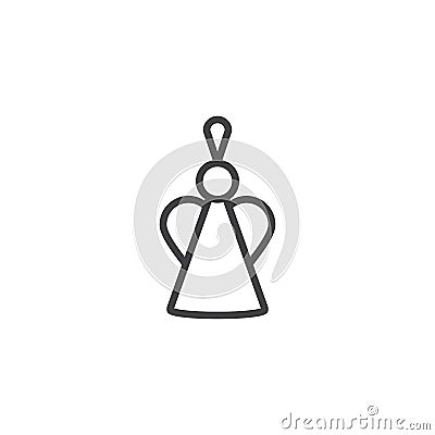 Christmas Angel Bauble outline icon Vector Illustration
